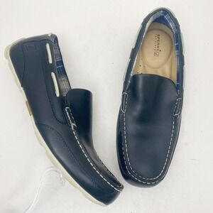 Sperry Top Sider Mens 10 M Navy Blue Leather Loafer Slip On Driving Moccasins